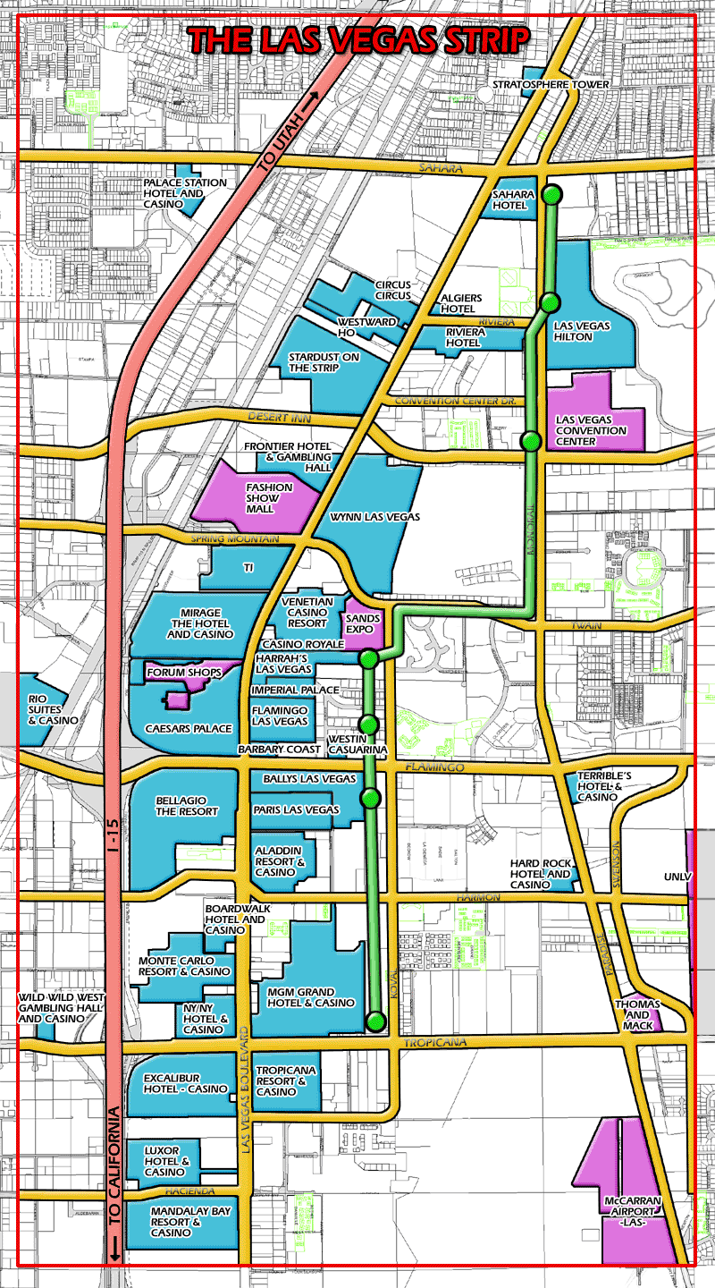 Las Vegas Strip Map 2021